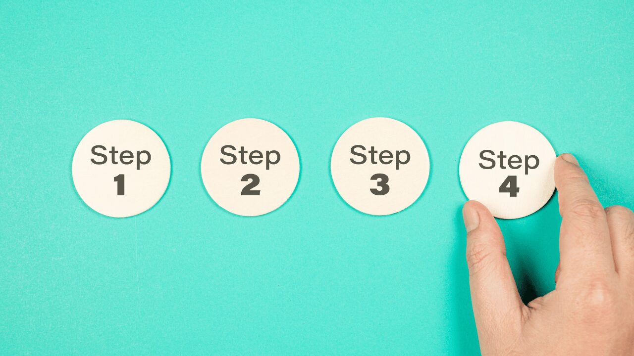 stepsの文字と数字が書かれた紙